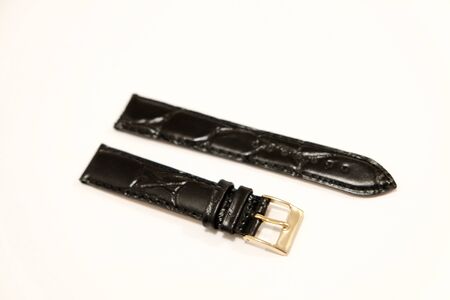 leather watch strap object isolate on the white backgroundの写真素材