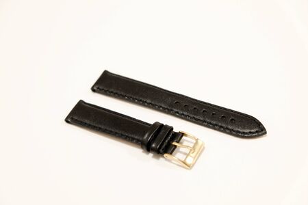 leather watch strap object isolate on the white backgroundの写真素材