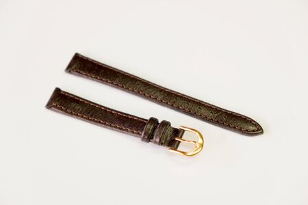 leather watch strap object isolate on the white backgroundの写真素材