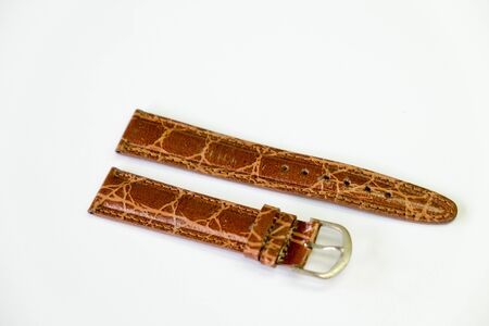 leather watch strap object isolate on the white backgroundの写真素材