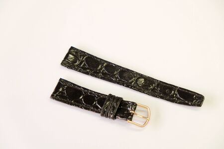leather watch strap object isolate on the white backgroundの写真素材