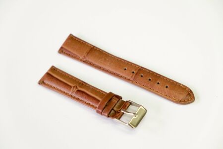 leather watch strap object isolate on the white backgroundの写真素材