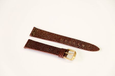 leather watch strap object isolate on the white backgroundの写真素材
