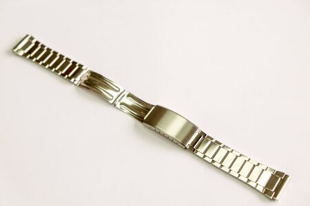 metal watch strap object isolate on the white backgroundの写真素材
