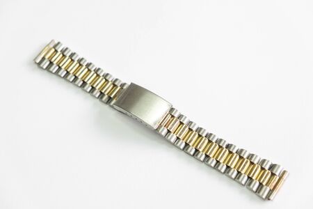 metal watch strap object isolate on the white backgroundの写真素材