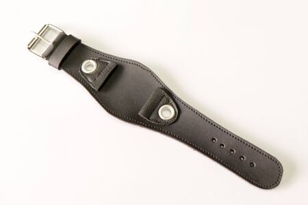 leather watch strap object isolate on the white backgroundの写真素材
