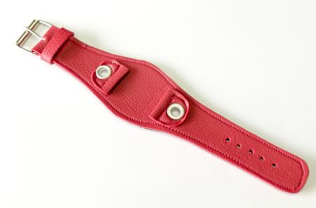 leather watch strap object isolate on the white backgroundの写真素材