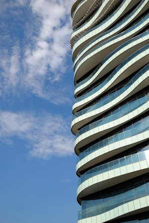 wave floor office building facade at bangkok thailandのeditorial素材