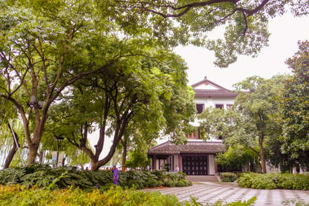 chinese architecture in the forestのeditorial素材