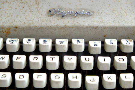 vintage typewriter with alphabet keysのeditorial素材
