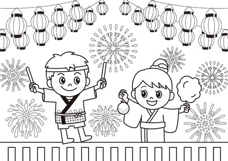 Festival Coloringのイラスト素材