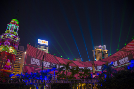 Christmas light sculpture show in Hong Kongのeditorial素材