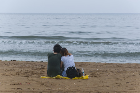 Lovers by the beachのeditorial素材