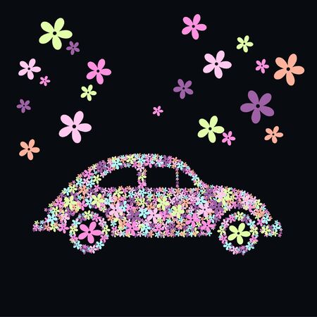 flower carのイラスト素材