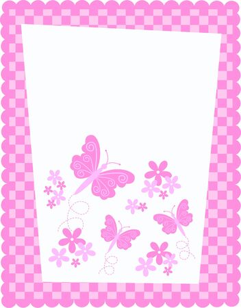 butterfly and flower cardのイラスト素材