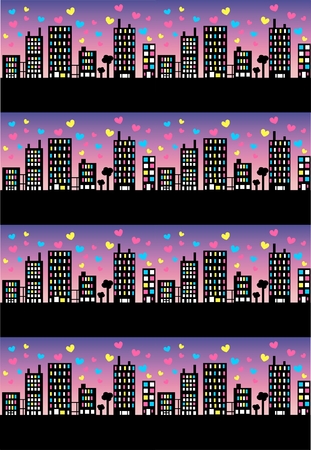 seamless skyline patternのイラスト素材