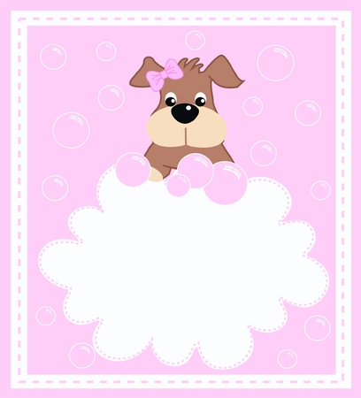 a cute litte puppy girlのイラスト素材