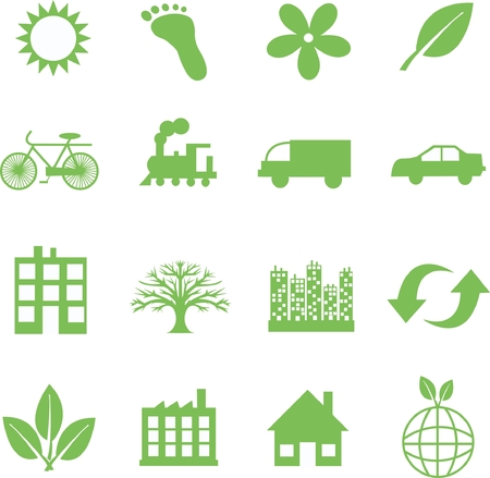 green ecology symbolsのイラスト素材
