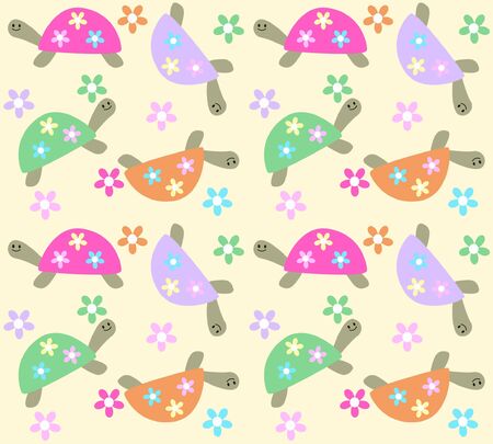 seamless turle patternのイラスト素材