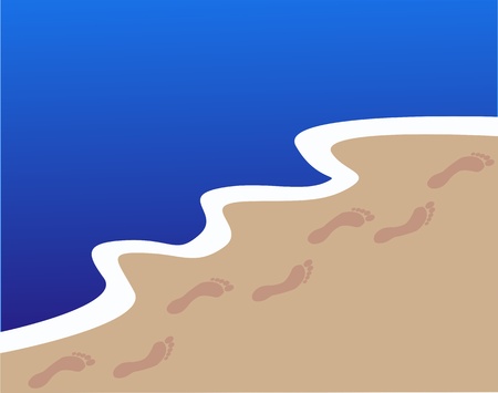 foot step in the sandのイラスト素材