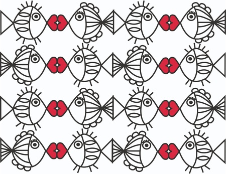 seamless fish patternのイラスト素材