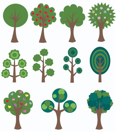 different treesのイラスト素材