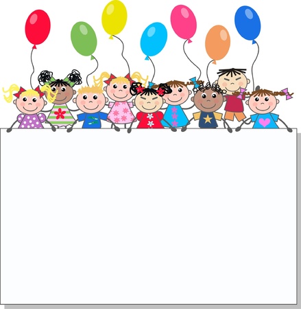 mixed ethnic childrenのイラスト素材
