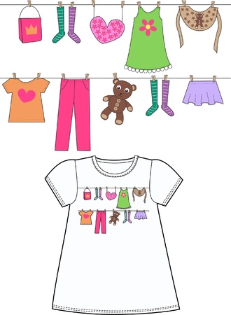 pattern for children clothesのイラスト素材