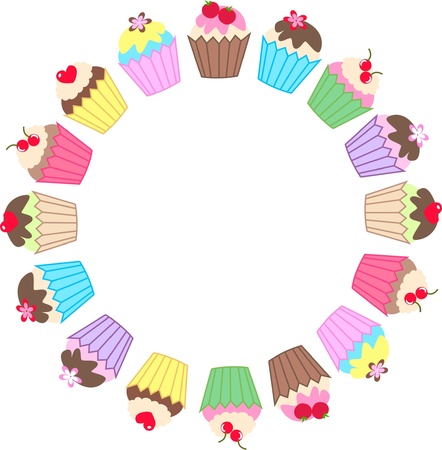 a frame of cupcakesのイラスト素材