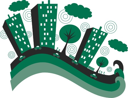 green city banner headerのイラスト素材