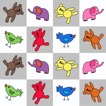 seamless animal patternのイラスト素材
