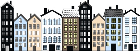 city skyline header bannerのイラスト素材