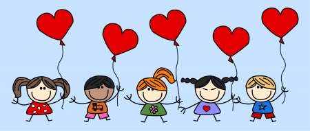 love happy childrenのイラスト素材