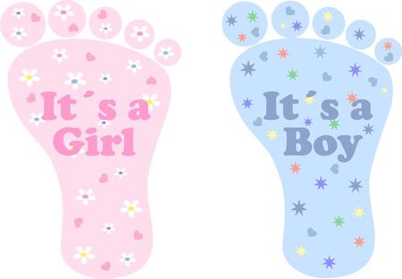 baby shower boy girl newbornのイラスト素材