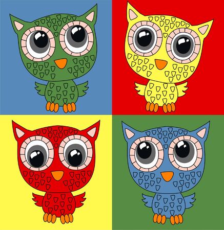 seamless owl pattern のイラスト素材