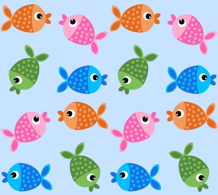 seamless fish pattern backgroundのイラスト素材