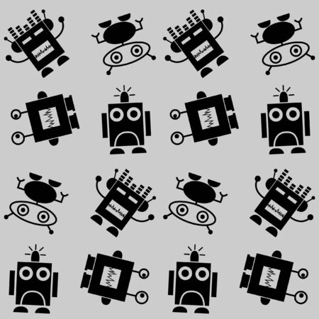 seamless robot pattern backgroundのイラスト素材