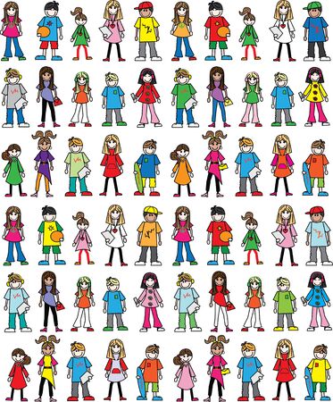 young people seamless pattern backgroundのイラスト素材