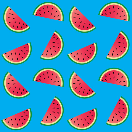 seamless melon pattern blue background