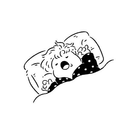 Cute little boy sleeping sweetlyの写真素材