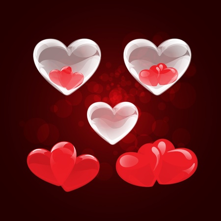 Crystal red heartのイラスト素材