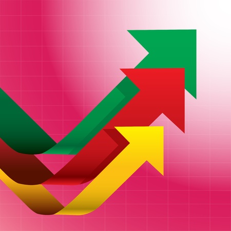 Arrows graph Pink backgroundのイラスト素材