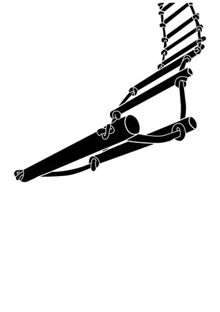 Vector illustration of rope ladder.のイラスト素材