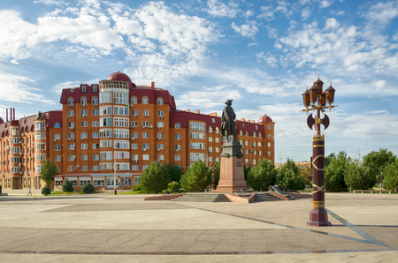 The inscription on the monument is Peter the Great.の写真素材