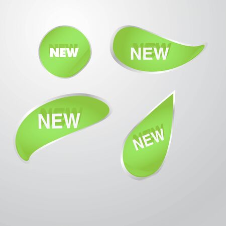 Vector natural stickers with leafのイラスト素材