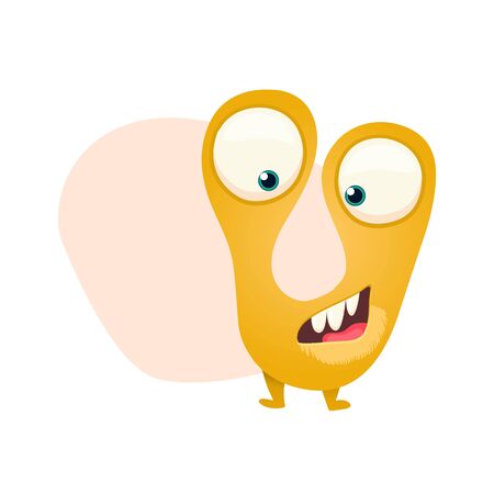 Monster isolated on white. Cartoon Monsters collection. Design for print, party decoration, t-shirt, illustration, emblem or sticker. Vector illustration.のイラスト素材