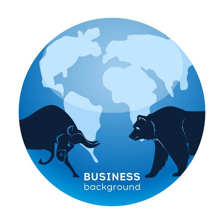 Stock market. Financial analytics. Bull market. Bear market. Abstract business background soft blue. vectorのイラスト素材