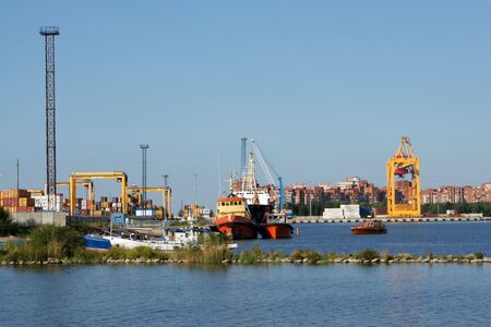 View on the sea industrial freight portの写真素材