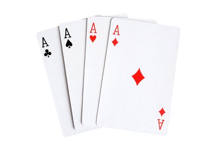 Playing cards isolated on the white background