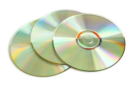 Three cd  isolated on a white backgroundの写真素材